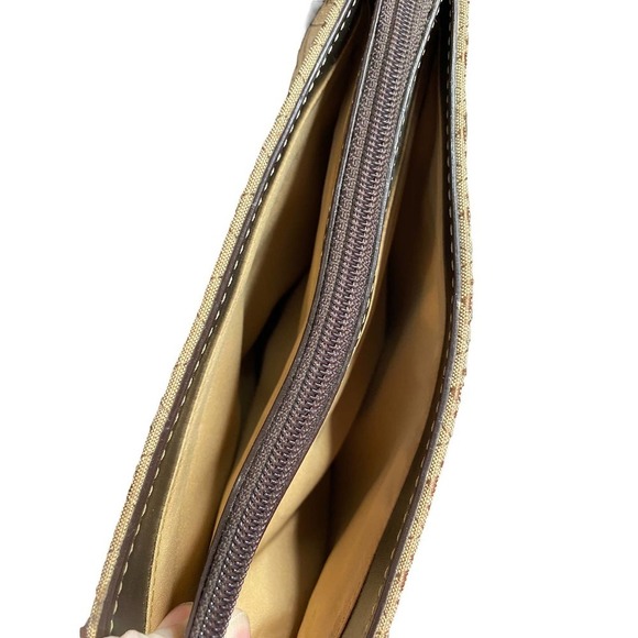 Liz Claiborne Crazy Horse clutch purse bag black/gold - Picture 6 of 7